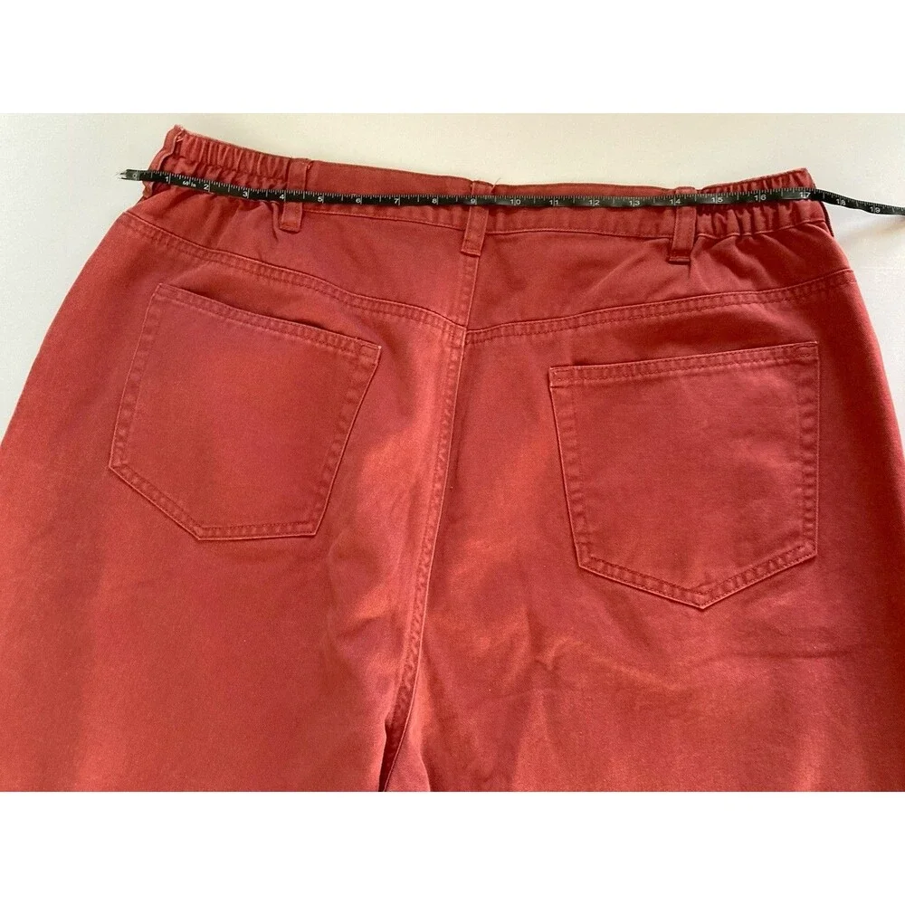 Eddie Bauer Capris 18W High Rise Rose Cotton Excellent Condition Elastic Waist